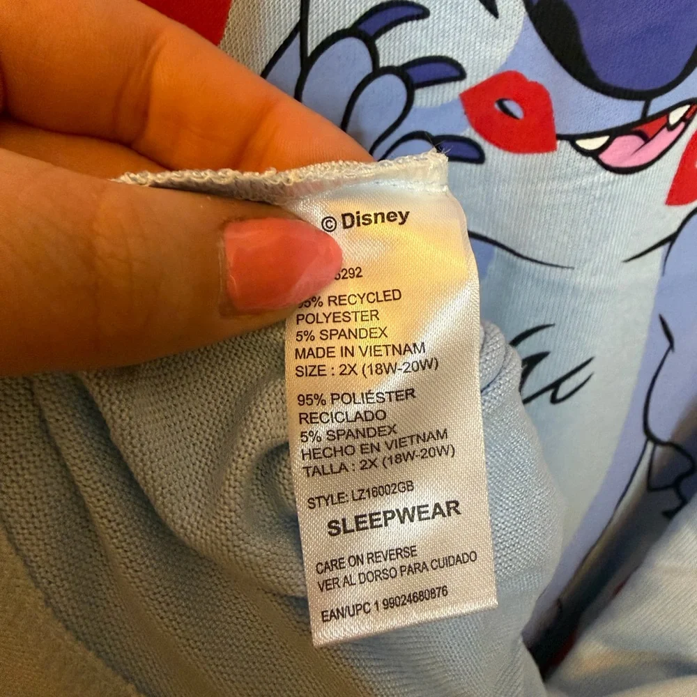 Disney Stitch Women's Light Blue 'Be Mine' Nightshirt with Red Trim - Picture 5 of 11